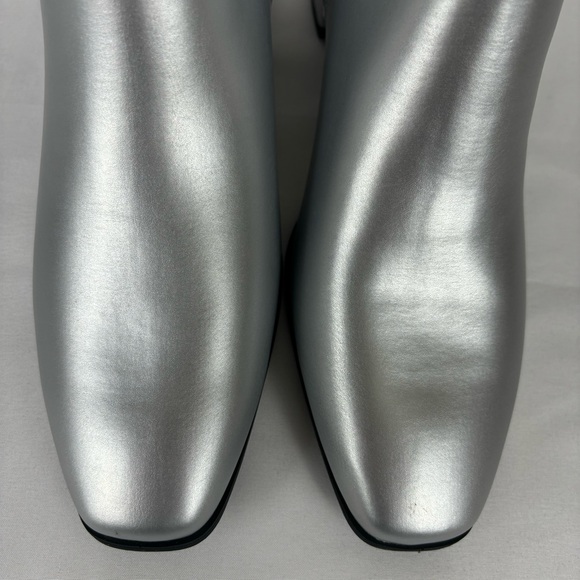 A New Day Boots Silver Size 6.5 Dress Ankle Comfort Boots Block Heel Metallic - Picture 7 of 15